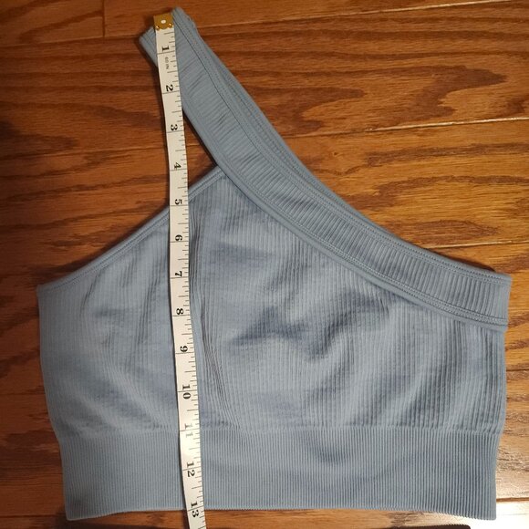 OQQ Seamless High Waisted Shorts and Top Set, Women's Size Small Blue - Picture 7 of 7